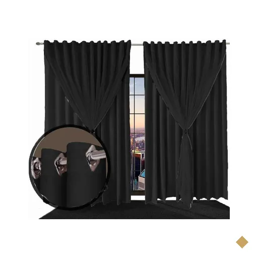 Cortina para Quarto e Sala Blecaute Lea 3,70 X 2,40 Preto