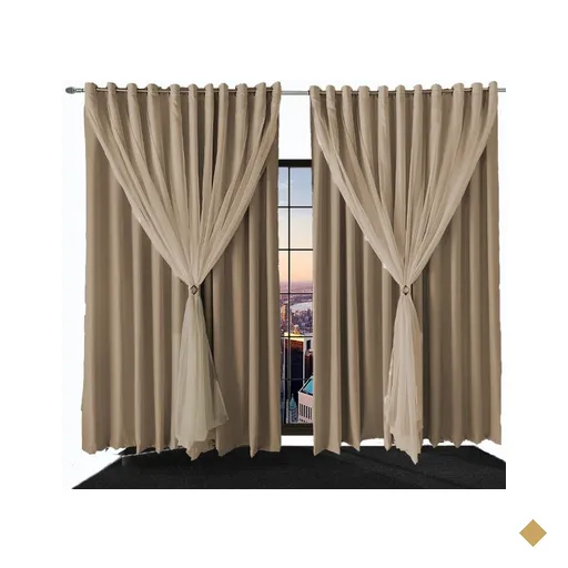Cortina para Quarto e Sala Blecaute Bia 8,00 X 2,40 Bege