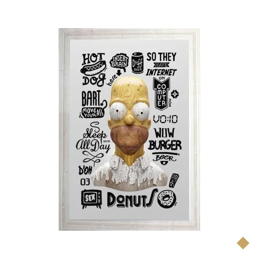 Quadro Decorativo Homer MDF 50 x 35 I041 - Branco