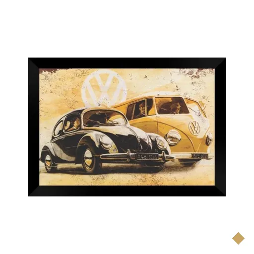 Quadro Decorativo Fusca MDF 50 x 35 C032 - Preto