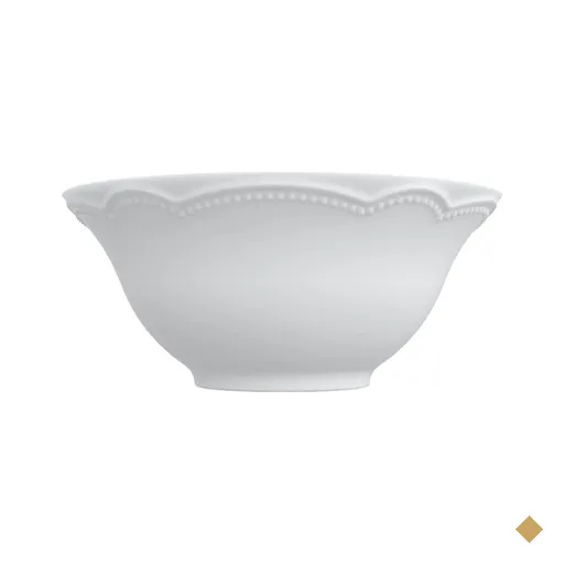 Bowl Relevo Cottage Tigela Sobremesa 510ml Porcelana Branco Avulso 15cm