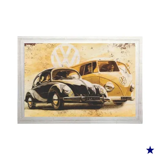 Quadro Decorativo Fusca MDF 50 x 35 C032 - Branco