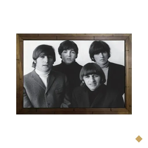 Quadro Decorativo The Beatles MDF 50 x 35 M009 - Marrom