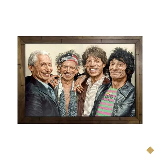Quadro Decorativo The Rolling Stones MDF 50 x 35 M032 - Marrom