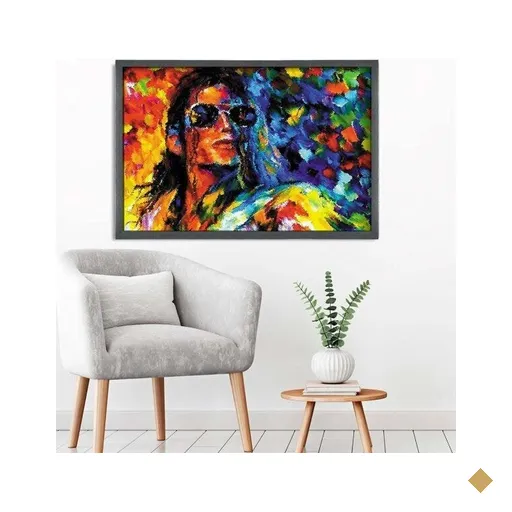 Quadro com Moldura Michael Jackson GRAFITTI METALIZADO - Médio