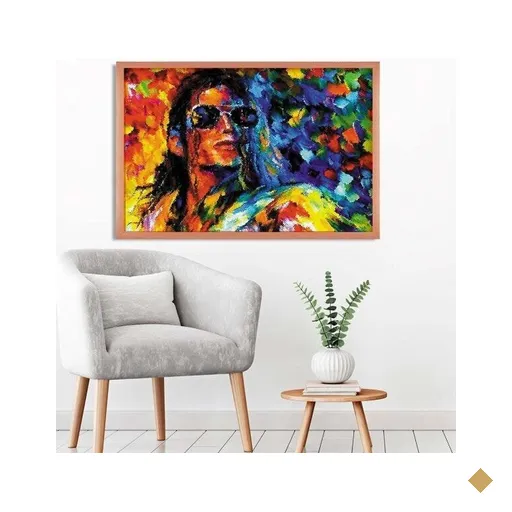 Quadro com Moldura Michael Jackson ROSE METALIZADO - Médio