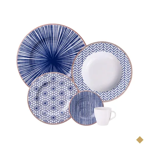 Aparelho de Jantar Tramontina Abstratta em Porcelana Decorada 30 Peças
