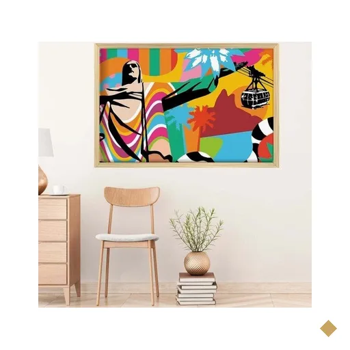 Quadro com Moldura Rio de Janeiro MADEIRA CLARA - Médio