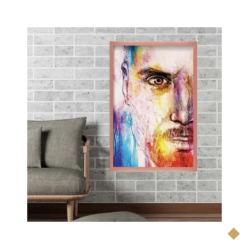 Quadro com Moldura Men Face ROSE METALIZADO - Grande