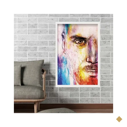 Quadro com Moldura Men Face Branco - Médio