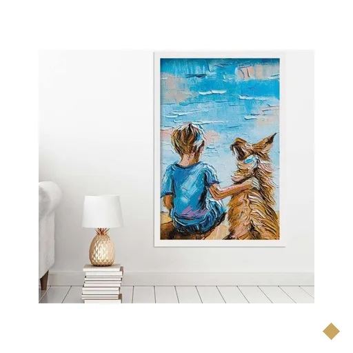 Quadro com Moldura Amizade Verdadeira Branco - Grande