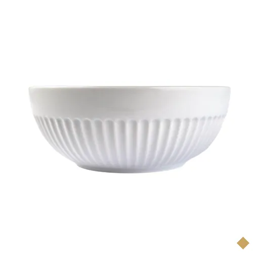 Bowl Tigela Branca Canelada 630ml Média Assar Servir Germer