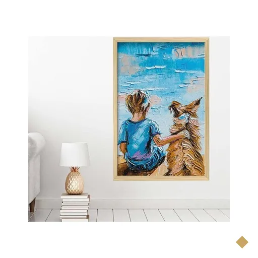 Quadro com Moldura Amizade Verdadeira MADEIRA CLARA - Grande