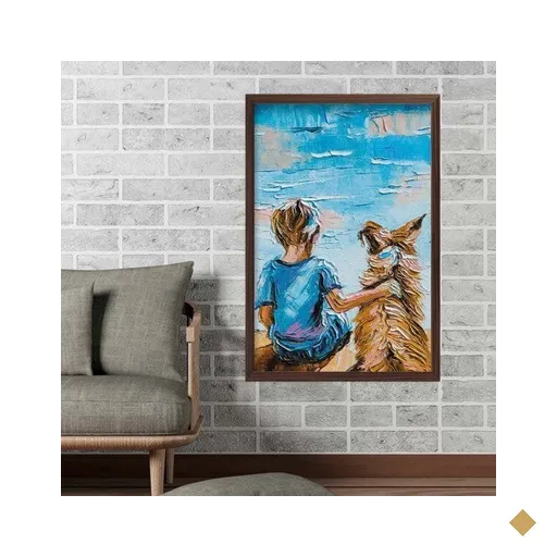 Quadro com Moldura Amizade Verdadeira MADEIRA ESCURA - Grande