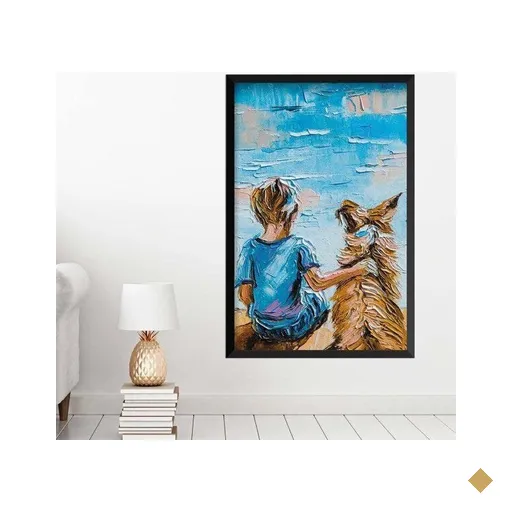 Quadro com Moldura Amizade Verdadeira Preto - Médio