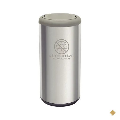 Lixeira Inox Tramontina Piemonte 40 Litros Acetinado Tampa Basculante Cinza em…