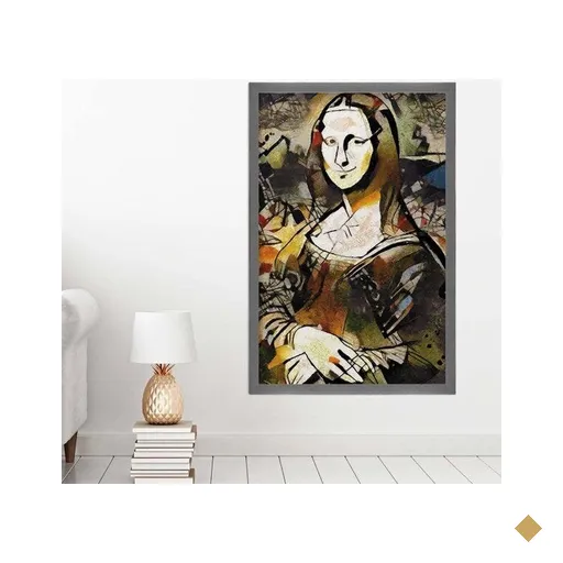 Quadro com Moldura Monalisa GRAFITTI METALIZADO - Grande