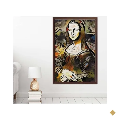 Quadro com Moldura Monalisa MADEIRA ESCURA - Grande