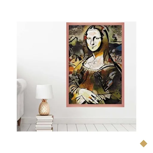 Quadro com Moldura Monalisa ROSE METALIZADO - Grande