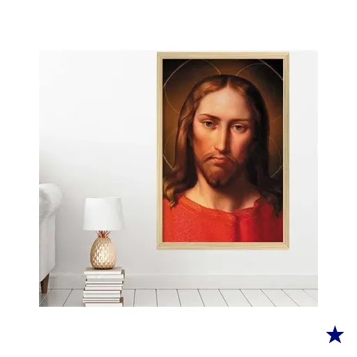 Quadro com Moldura O Divino MADEIRA CLARA - Grande