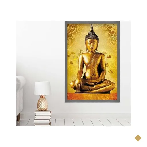 Quadro com Moldura Golden Buddha GRAFITTI METALIZADO - Grande