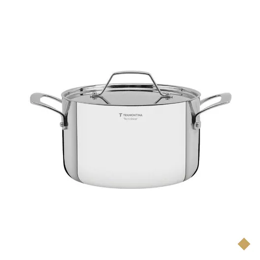Caçarola Funda Tramontina Luna em Aço Inox 20 cm 3,8L Fundo Triplo…