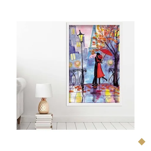 Quadro com Moldura Ville D'amour Branco - Grande