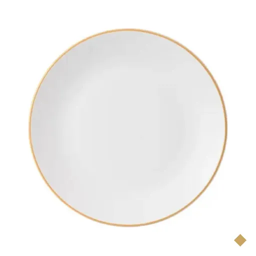 Prato Raso 27cm Porcelana Branco Borda Dourada Legacy Gold Mesa Posta Elegante