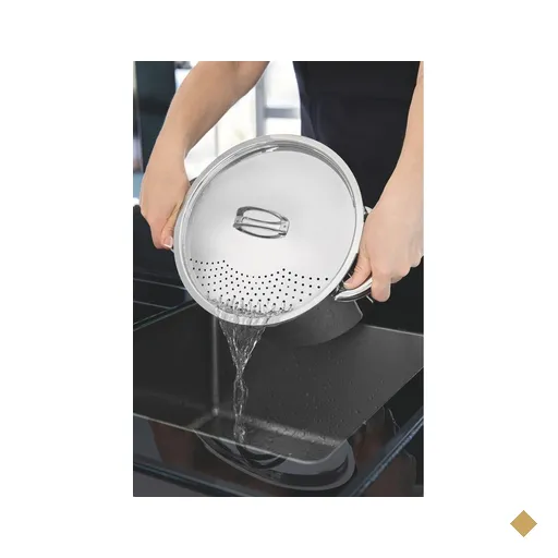 Espagueteira Tramontina Solar Aço Inox Fundo Triplo 24 cm 7,7 Litros
