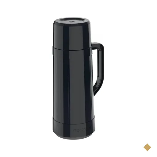 Garrafa Térmica Preta 1L Alça Ampola Vidro Topázio Soprano para Café Chá…