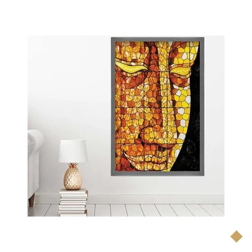 Quadro com Moldura Buddha em Mosaico GRAFITTI METALIZADO - Grande