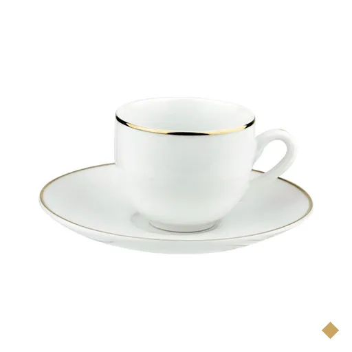 Xícara de Chá com Pires Legacy Gold Porcelana 220ml L'Hermitage Branco Fio de…