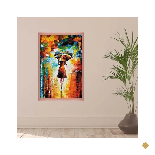 Quadro com Moldura Alone at Night ROSE METALIZADO - Grande