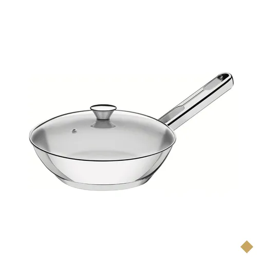 Frigideira Tramontina Ventura 24cm 1,3L Aço Inox Fundo Triplo com Tampa
