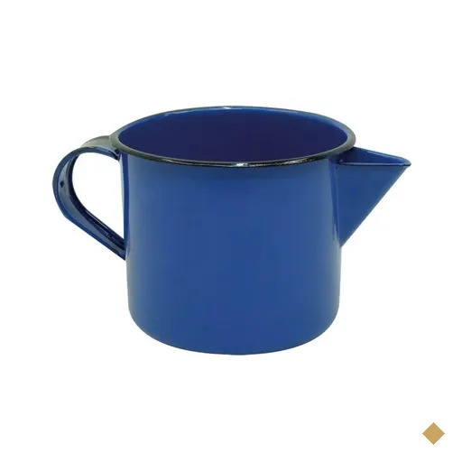 Caneca Leiteira Esmaltada Metalllouça N12 com Bico e Alça 1L Azul Canecão