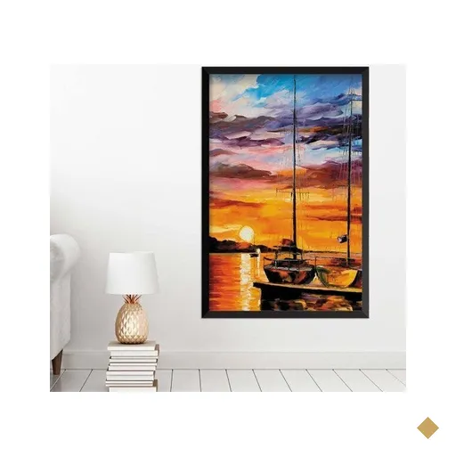 Quadro com Moldura Atracadouro Preto - Grande