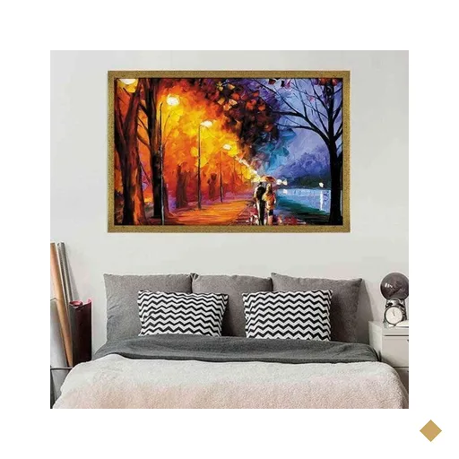 Quadro com Moldura Enamorados Dourado - Grande