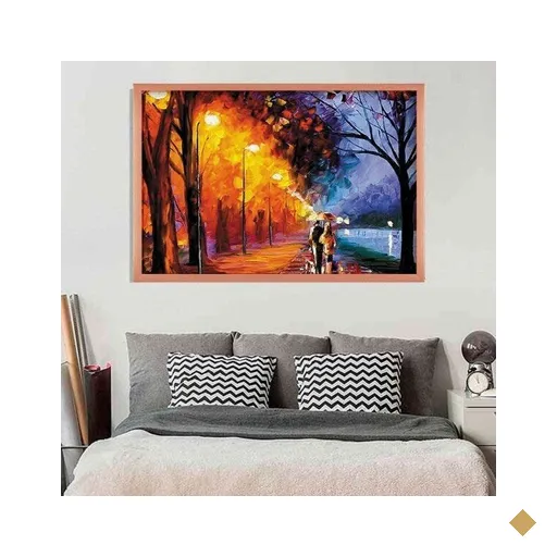 Quadro com Moldura Enamorados ROSE METALIZADO - Grande