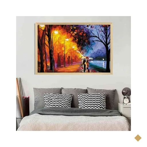 Quadro com Moldura Enamorados MADEIRA CLARA - Médio