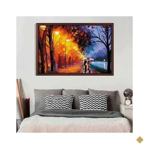 Quadro com Moldura Enamorados MADEIRA ESCURA - Médio