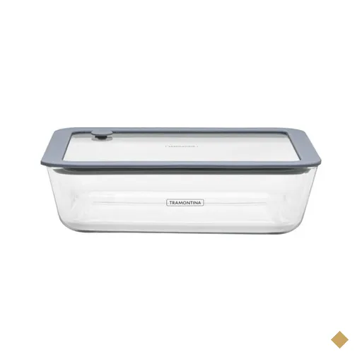 Pote de Vidro Tramontina Vittra Retangular com Tampa Hermética de Silicone 1,4…