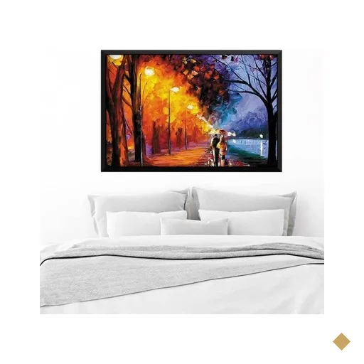 Quadro com Moldura Enamorados Preto - Médio