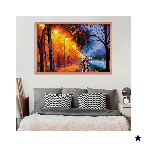 Quadro com Moldura Enamorados ROSE METALIZADO - Médio