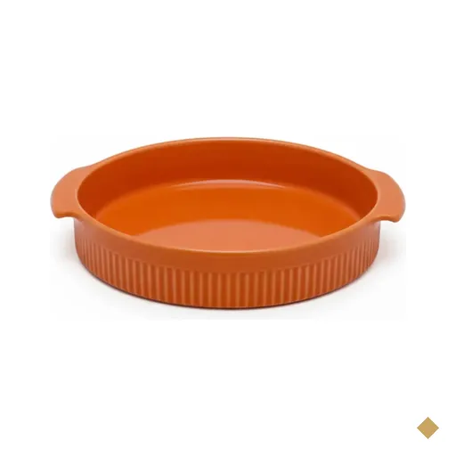 Forma Redonda Baixa Travessa Porcelana Laranja 21cm Germer Canelada Forno Torta…