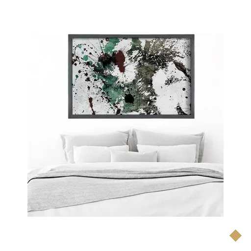 Quadro com Moldura Lobo GRAFITTI METALIZADO - Grande
