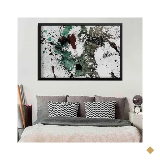 Quadro com Moldura Lobo Preto - Grande