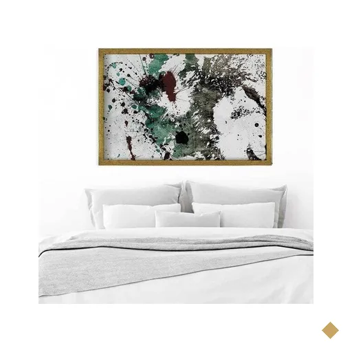 Quadro com Moldura Lobo Dourado - Médio