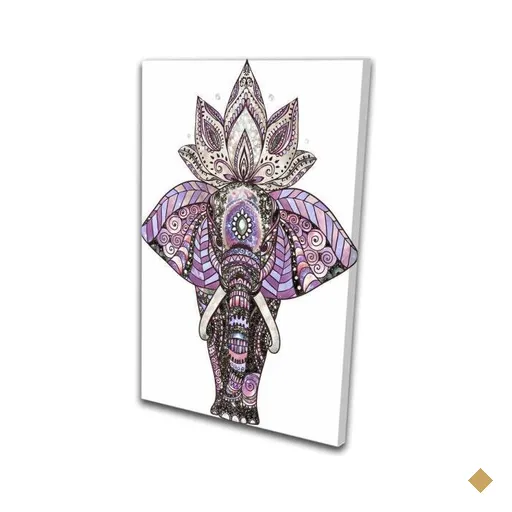 Quadro Ganesha Elefante Cor Violete