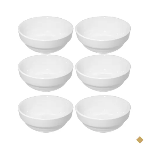 Kit 6 Ramekins Branco 150ml New Bone China 9x4cm Blanc Molheira Sobremesa…