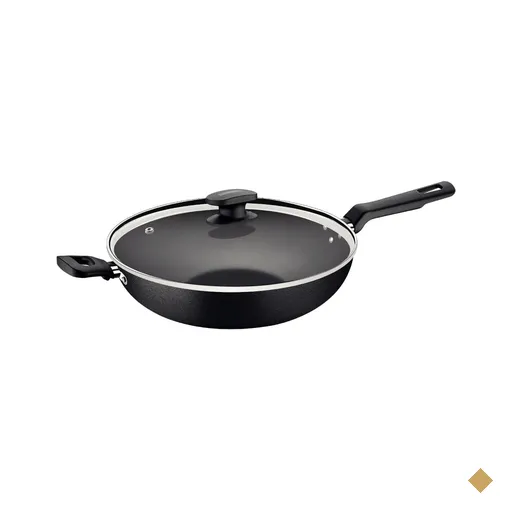 Wok Tramontina Loreto Antiaderente Tampa de Vidro 28 cm 3,3 L Grafite